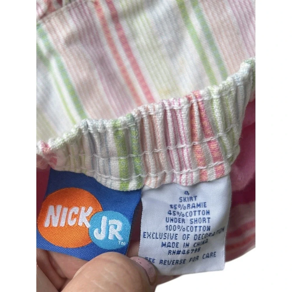 Y2K Nickelodeon Dora the Explorer Pink Floral Skirt Ruffle 4T Kids‎ Girls 2005